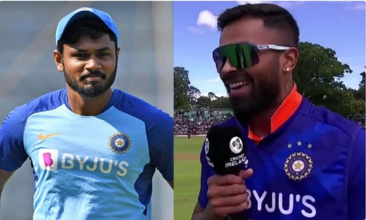 Cricket Image for WATCH: Fans Burst Out In Cheers As Hardik Announces Sanju Samson's Inclusion In Pl