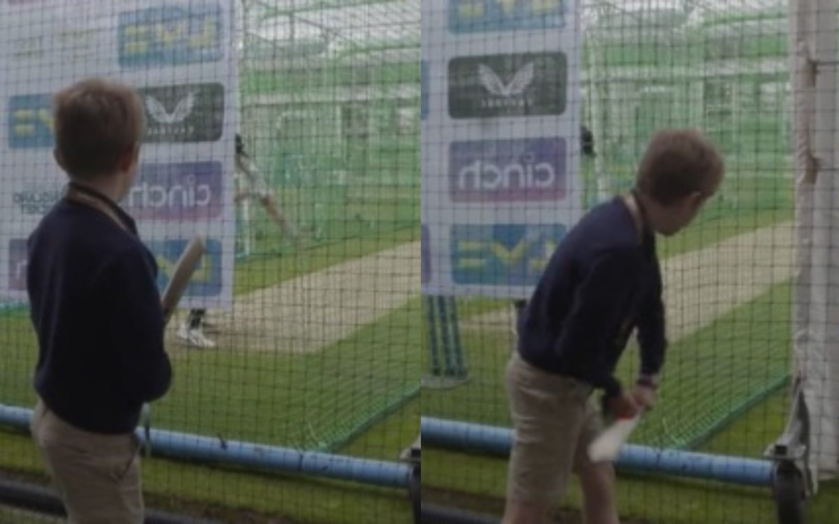 Cricket Image for VIDEO : विलियमसन कर रहे थे प्रैक्टिस, पीछे खड़ा बच्चा खेल रहा था हुबहू वैसा ही शॉट