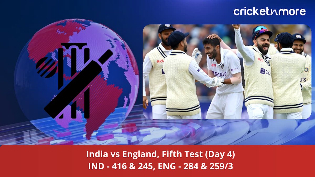 India vs England Fifth Test Day 4 Report