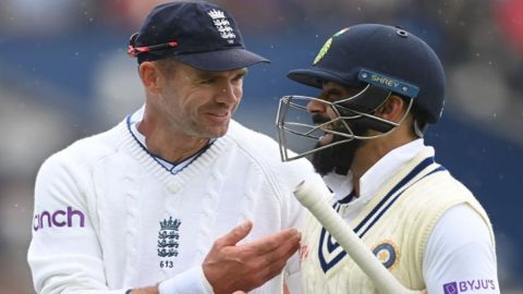 Cricket Image for Ind Vs Eng 5th Test James Anderson And Virat Kohli Share A Joke