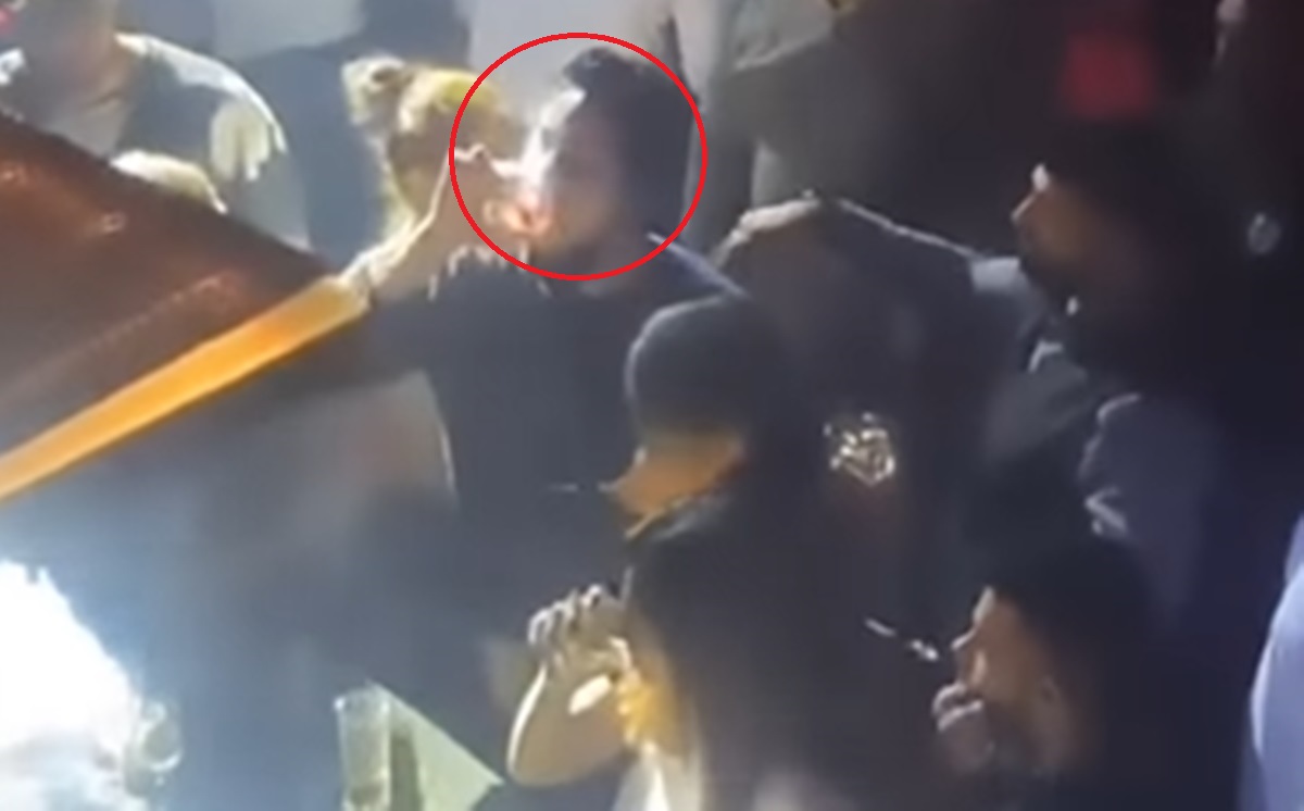 Cricket Image for KKR owner Shahrukh Khan son Aryan khan was seen drinking alcohol at party