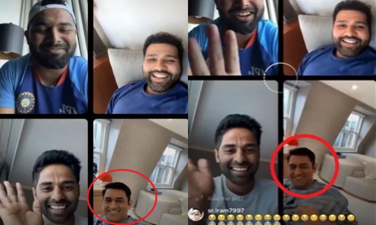 Cricket Image for Ms Dhoni Special Appearance On Rishabh Pant Suryakumar Yadav And Rohit Sharma Inst