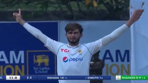 Cricket Image for Sl Vs Pak Shaheen Afridi With The New Ball Dismiss Dimuth Karunaratne