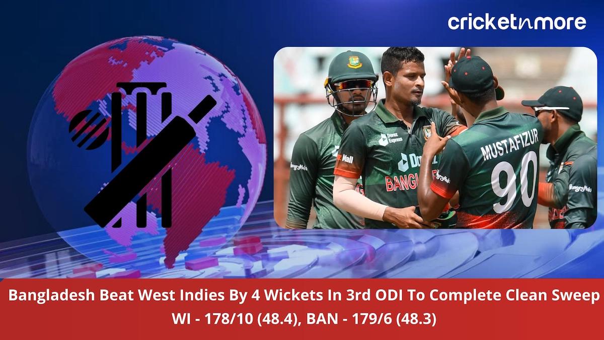 Bangladesh tour of West Indies 2022 Bangladesh beat West Indies by 4 wickets in 3rd ODI