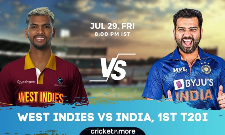 Cricket Image for India vs West Indies, 1st T20I - Cricket Match Prediction, Fantasy 11 Tips & Proba