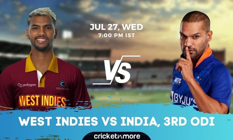 Cricket Image for India vs West Indies, 3rd ODI - Cricket Match Prediction, Fantasy 11 Tips & Probab