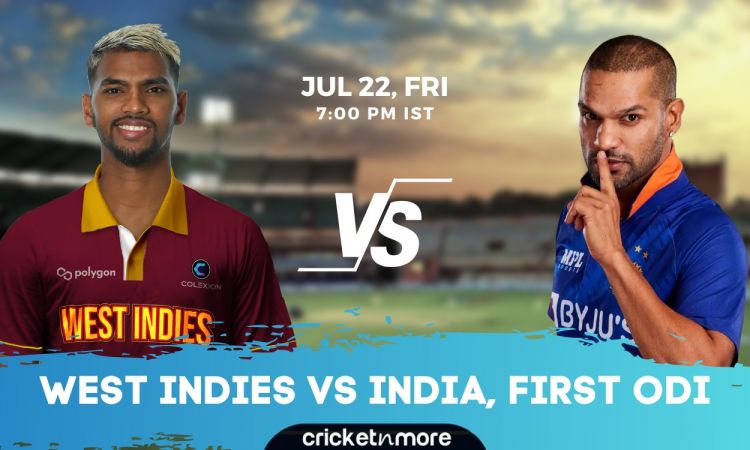 Cricket Image for West Indies vs India, 1st ODI - Cricket Match Prediction, Fantasy XI Tips & Probab