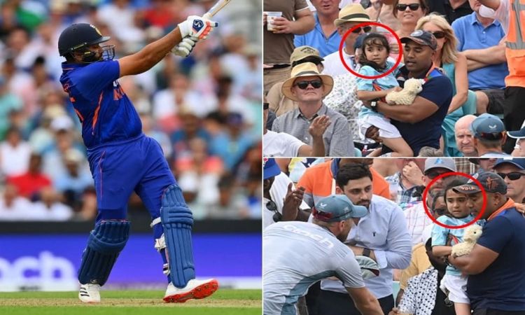 Rohit Sharma MEGA-sixer goes on to Hit little girl on stands, Match resumes after English doctors ta