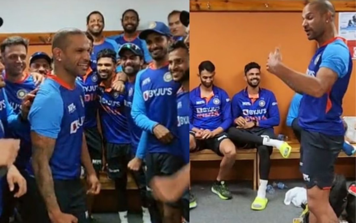 Cricket Image for VIDEO : 'Who Are We ? Champions', शिखर धवन ने ड्रेसिंग रूम में काटा बवाल