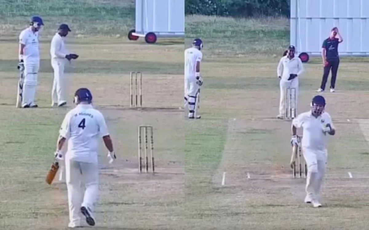 Cricket Image for VIDEO : पैड पहनना ही भूल गया बल्लेबाज़, अंपायर और विपक्षी टीम की छूटी हंसी