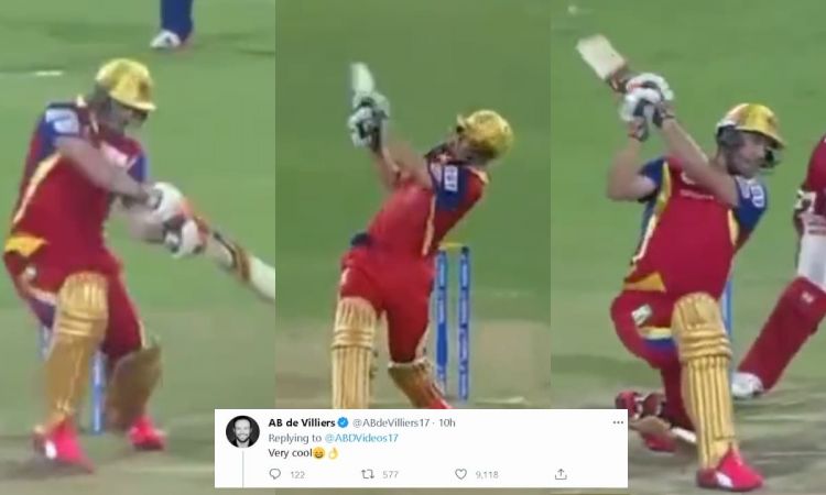 Cricket Image for बाएं हाथ से छक्का जड़ता डी विलियर्स देखा क्या? खुद मिस्टर 360 हुए खुश; देखें VIDEO