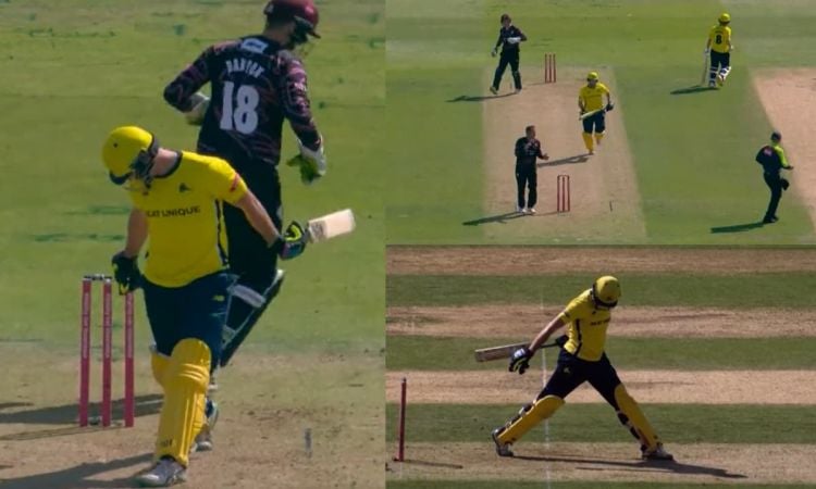 Cricket Image for विकेटकीपर को ढीला समझकर दौड़ा बल्लेबाज, फिर खुद के पैर पर मार बैठा कुल्हाड़ी; देखें