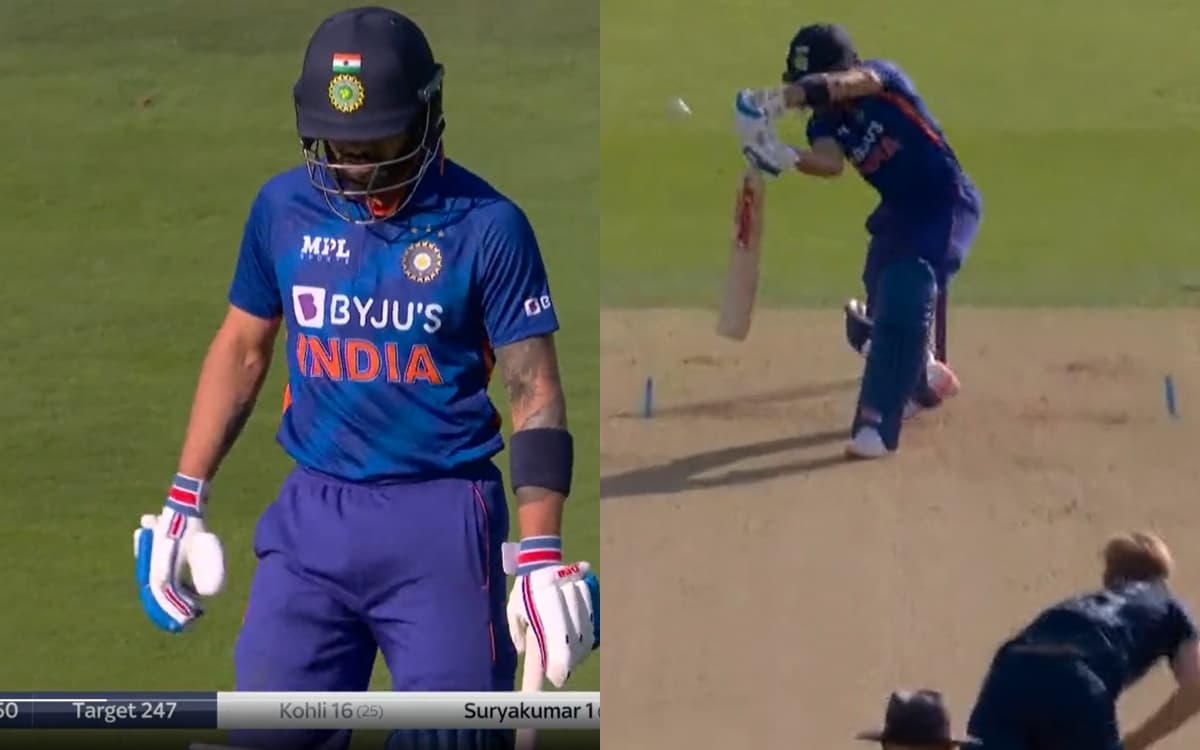 Cricket Image for गलती का पुतला बने विराट कोहली, फिर बाहर जाती गेंद पर लगा बैठे बल्ला; देखें VIDEO