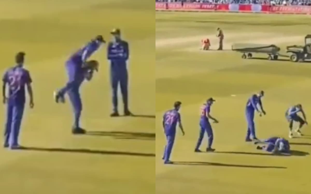 Cricket Image for ईशान को मस्ती पड़ी भारी, औंधे मुंह बुरी तरह जमीन से टकराया बल्लेबाज़; देखें VIDEO