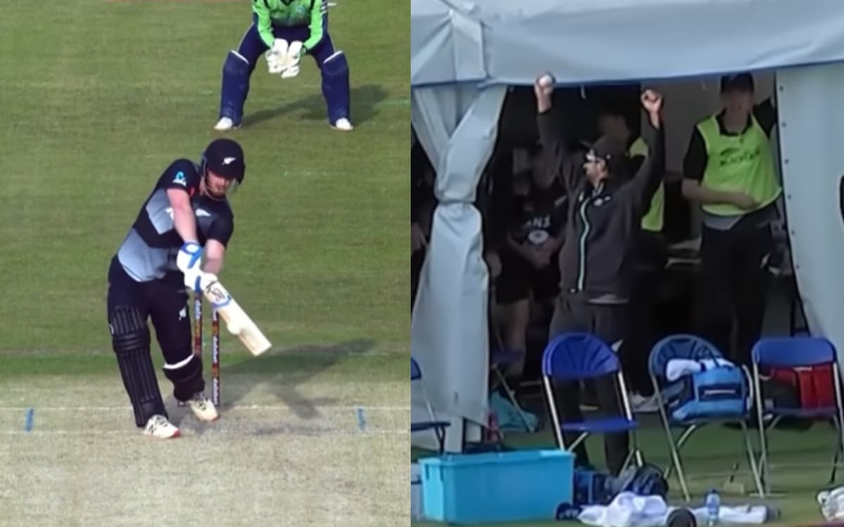 Cricket Image for VIDEO: जिमी नीशम ने मारा छक्का, सोढ़ी ने पकड़ा कैच; फिर झूम उठा कीवी टीम का खेमा
