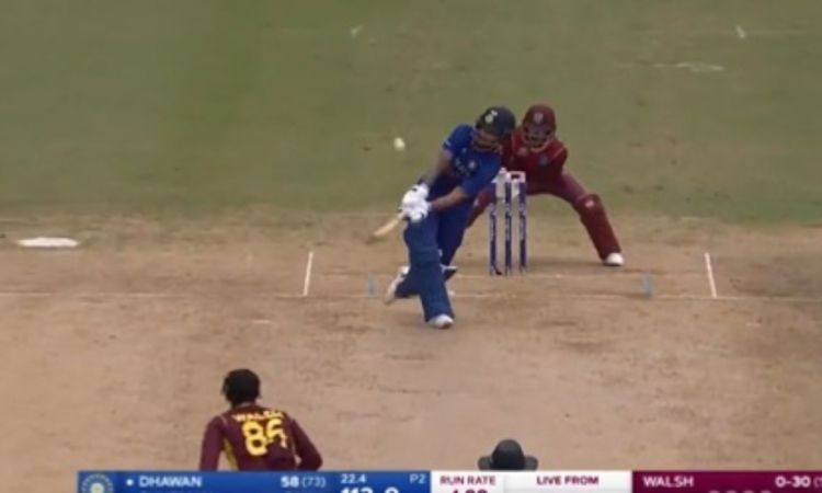 Cricket Image for VIDEO : छक्का मारने चले थे शिखर धवन, गूगली पर खा गए चकमा