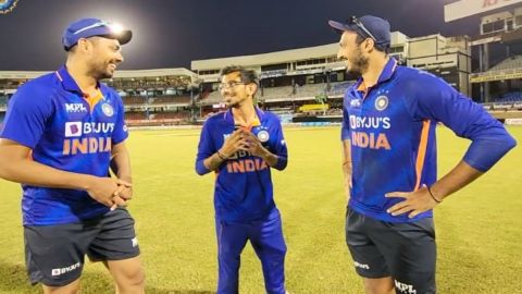 Cricket Image for VIDEO : 'हर बॉल पर टांग खोल लेते हो, लगता है गेल की वीडियो ज्यादा देखते हो'