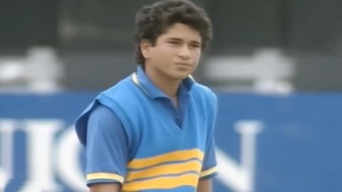 Cricket Image for 16 Year Old Sachin Tendulkar Batting With Kapil Dev