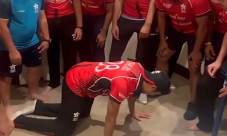Cricket Image for Asia Cup 2022 Hong Kong Players Kala Chashma Celebration Watch Video