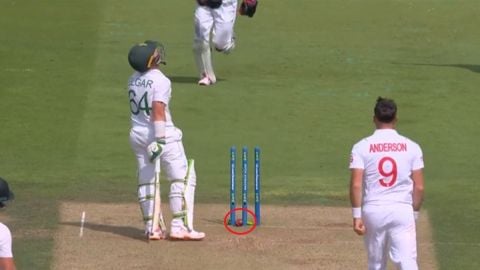 Cricket Image for ENG vs SA Unlucky dismissals in cricket Dean Elgar gets bowled in James Anderson b