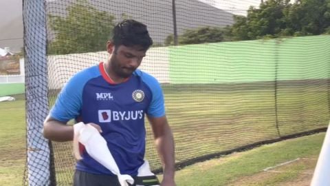 Cricket Image for India Vs West Indies Sanju Samson Practice Hard Wi Vs Ind