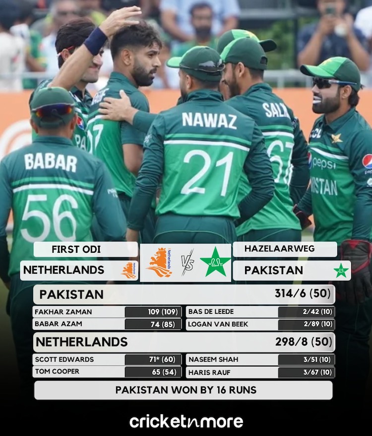Pakistan Beat Netherlands By 16 Runs In First ODI