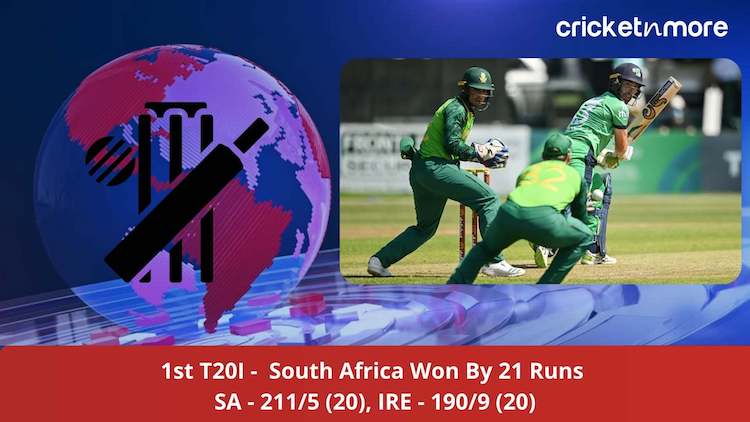 South Africa Beat Ireland By 21 Runs In First T20I