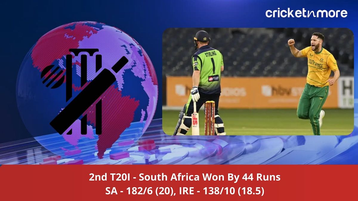 South Africa beat Ireland by 44 runs in 2nd T20I