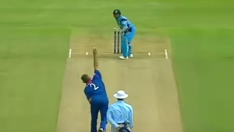 Cricket Image for Sachin Tendulkar Famous Six Off Andrew Caddick 2003 World Cup Tony Greig Commentar