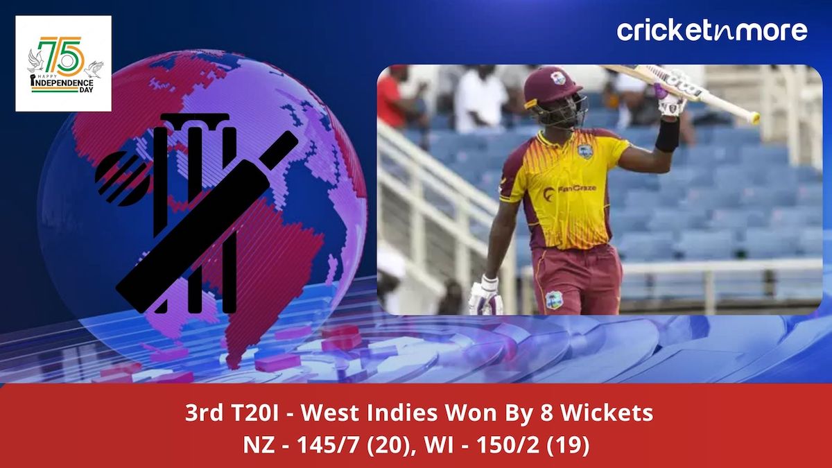 West Indies Beat New Zealand By 8 Wickets In 3rd T20I