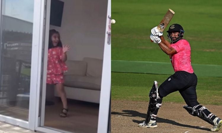 Cricket Image for VIDEO : सोशल मीडिया पर छाईं अदिति पुजारा, पापा की सेंचुरी के बाद जमकर नाची छोटी सी