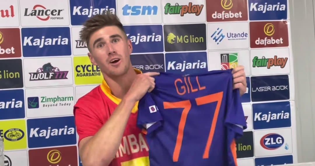 Zimbabwe bowler brings Shubman Gill's jersey to press conference after 0-3 series defeat to India