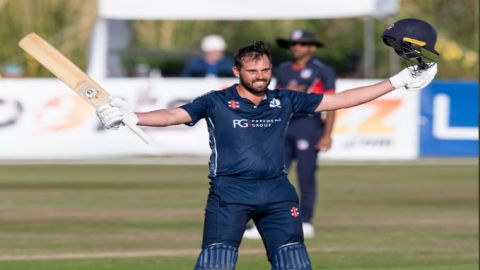 Calum MacLeod's century guides Scotland to a comfortable win over USA 