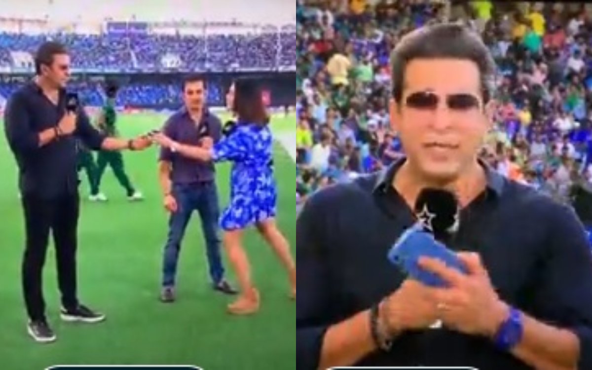 Cricket Image for VIDEO : वसीम अकरम लाइव में भड़के, गौतम गंभीर और मयंती लैंगर देखते रहे