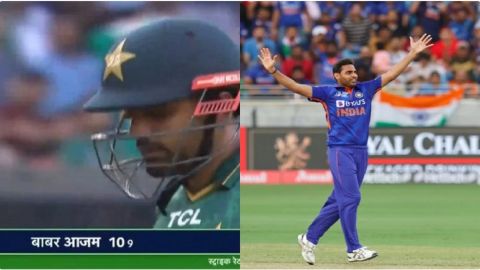 Cricket Image for WATCH: Bhuvneshwar Sets Up Pakistan Captain; Dismisses 'King' Babar With A Bouncer