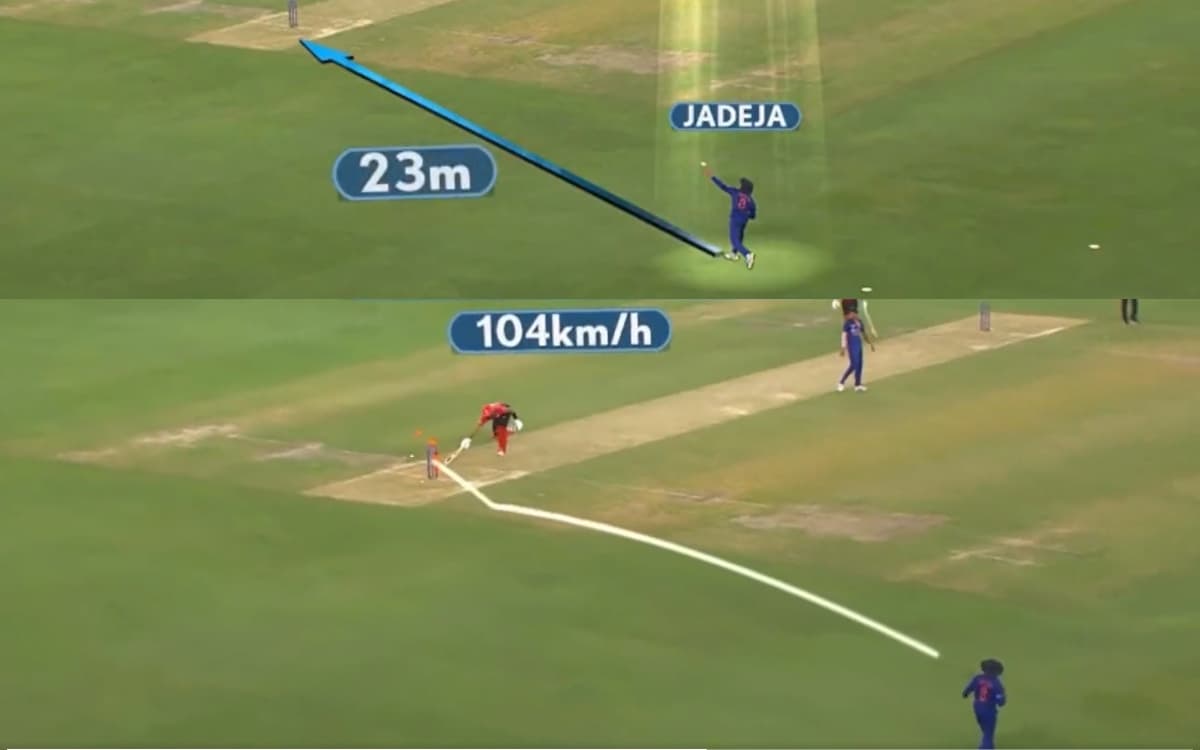 Cricket Image for VIDEO: जडेजा ने लूटी निज़ाकत की हंसी, पल भर में उड़ा दी 23 मीटर दूर खड़ी गिल्लियां