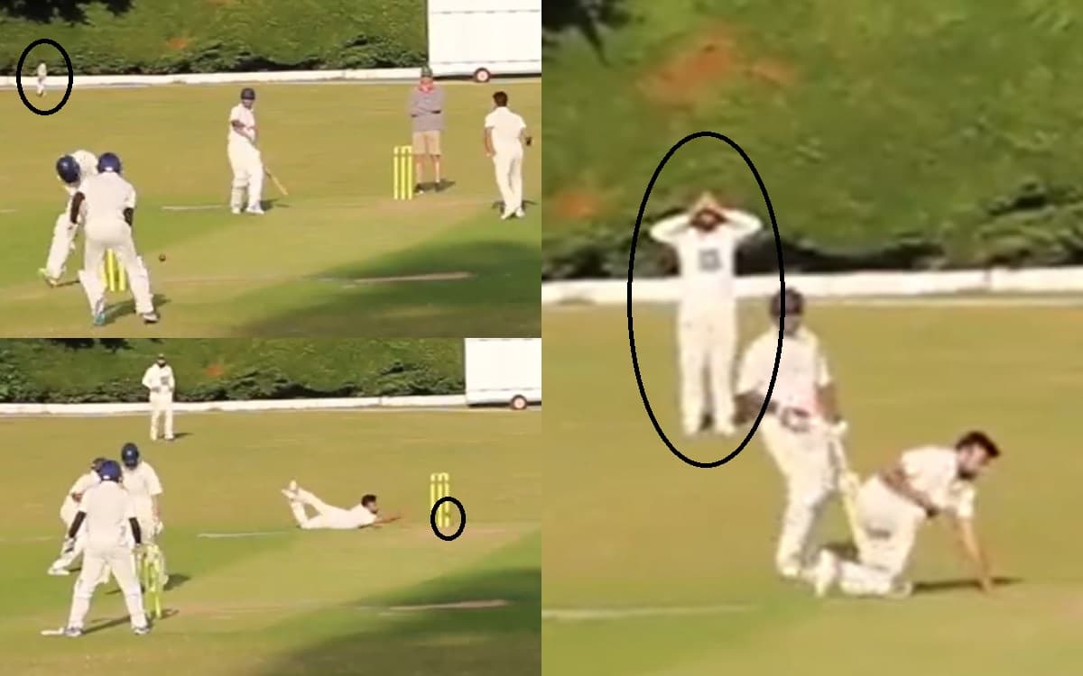 Watch Village Cricket Funny Video in Hindi - 17 सेकंड में एक नहीं दो बार  बचे बल्लेबाज़, फिर फील्डर ने भी पकड़ा लिया सिर; देखें VIDEO