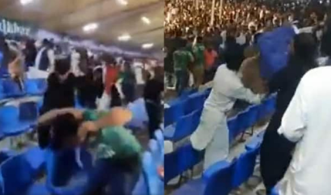  Afghanistan fans disrupt throw chairs at Pakistan fans Watch Video