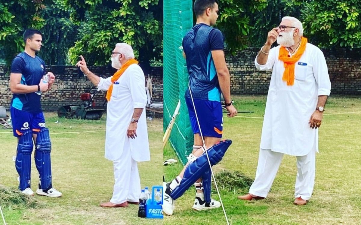 Cricket Image for Arjun Tendulkar Training With Yuvraj Singh Father Yograj Singh