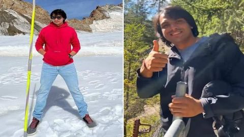 Cricket Image for Neeraj Chopra celebrates successful season with his javelin in Switzerland