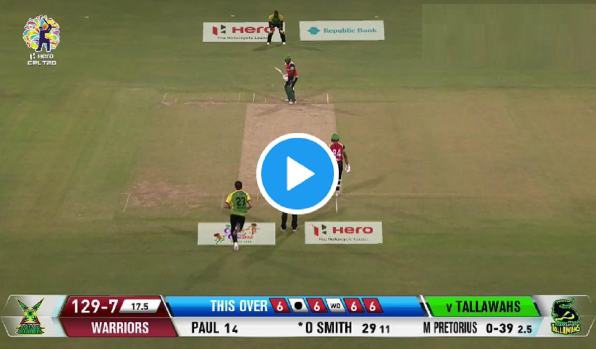 Odean Smith  Smashes 5 Sixes In A Single Over in CPL Clash against Jamaica Tallawahs