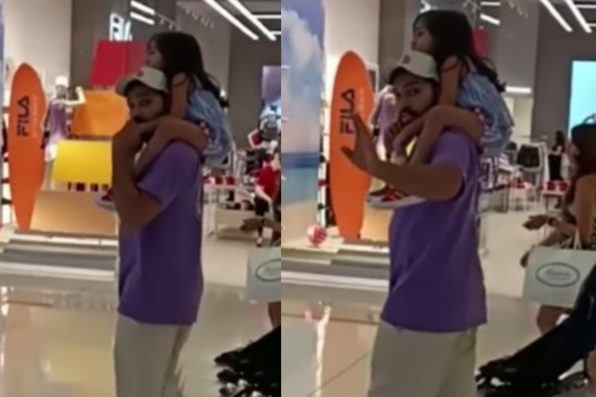 Cricket Image for Rohit Sharma With Daughter Samaira Snapped In Dubai Mall