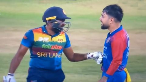 Cricket Image for Sl Vs Afg Rashid Khan And Danushka Gunathilaka Heated Argument 