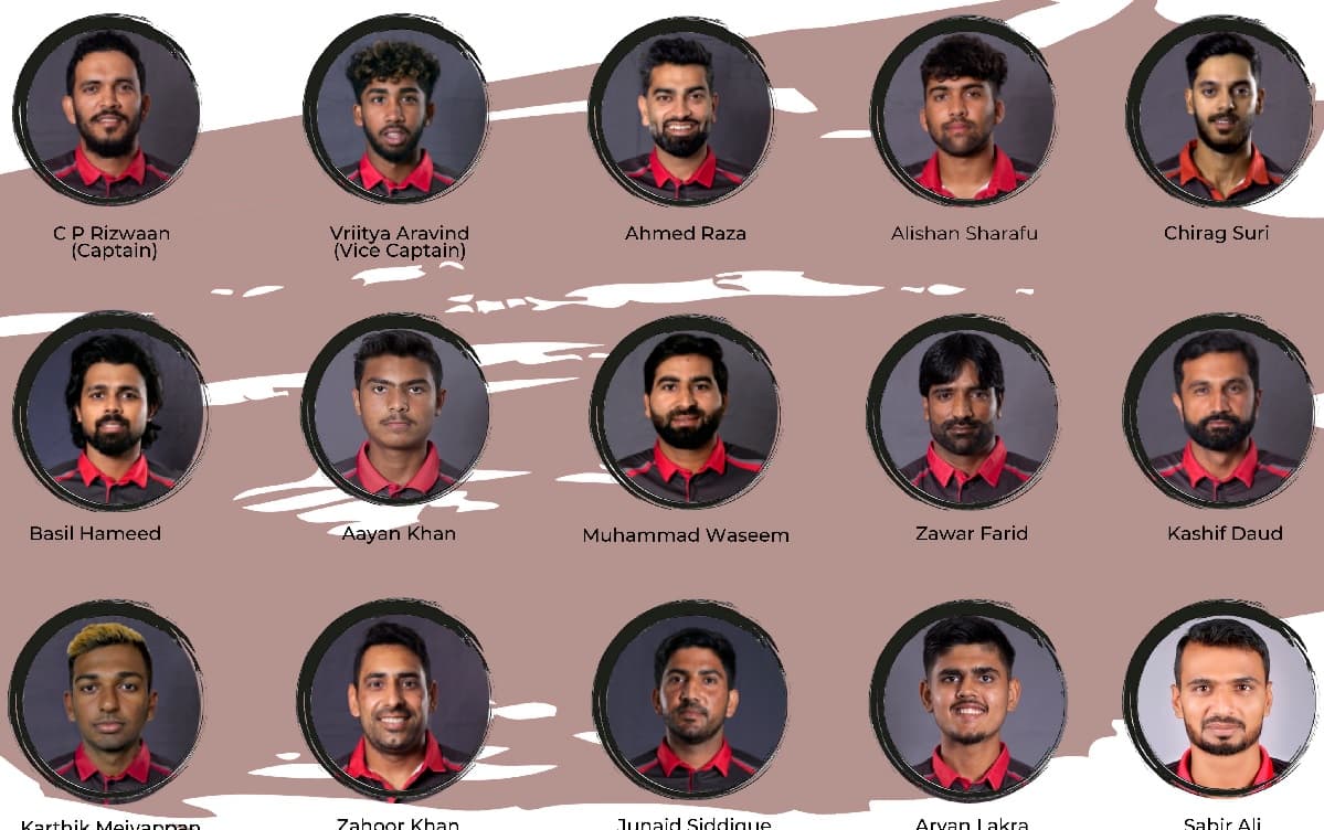 UAE Squad for t20 world cup 2022 no place for rohan mustafa UAE Squad for t20 world cup 2022 no place for rohan mustafa