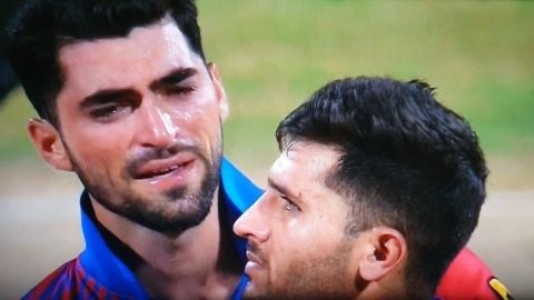 Cricket Image for Asia Cup 2022 Pak Vs Afg Rahmanullah Gurbaz Crying After Loss