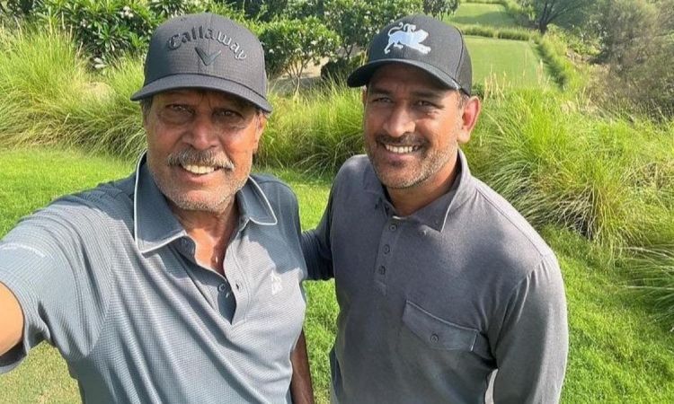 MS Dhoni enjoys golf action with Kapil Dev: World Cup heroes reunite on a course