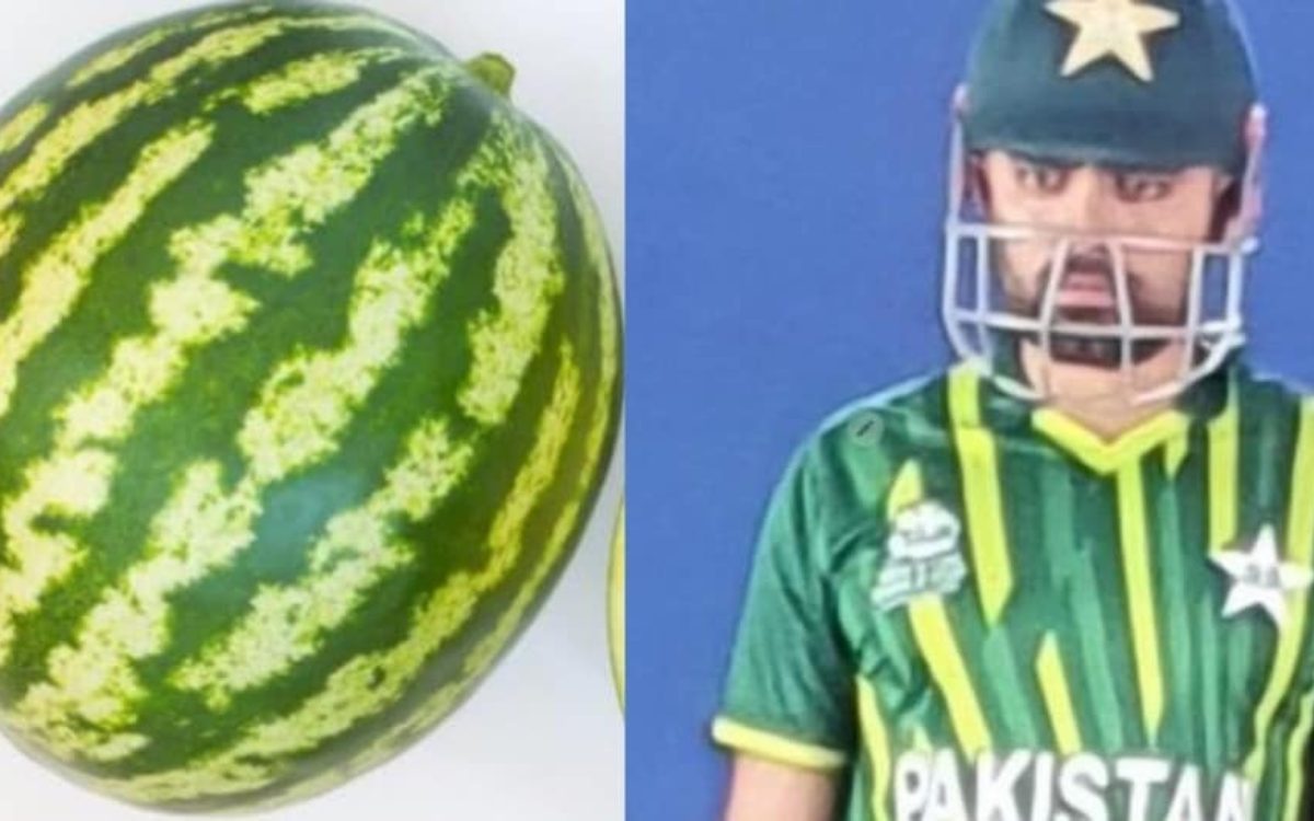 Cricket Image for पाकिस्तान की नई जर्सी है या तरबूज़? भारतीय फैंस बेतहाशा बना रहे हैं मज़ाक