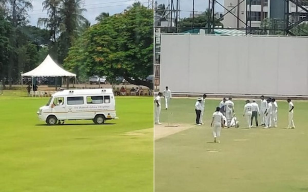Cricket Image for बॉलर ने गुस्से में मारी वेंकटेश अय्यर के सिर पर गेंद, मैदान के अंदर पहुंची एम्बुले