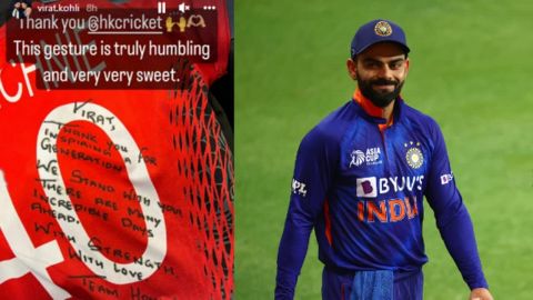 Hong Kong players gift Virat Kohli team jersey with a heartfelt message