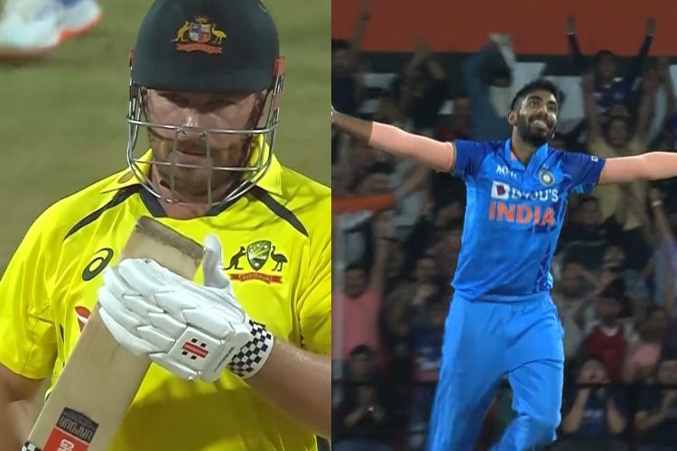 Cricket Image for WATCH: Bumrah Bowls Finch With An Impressive Yorker; Aussie Skipper Claps For The 
